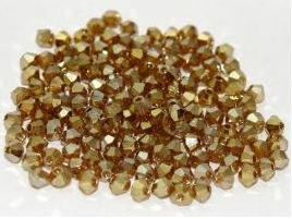 Preciosa Bicone 3mm Crystal  Golden flare Full