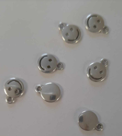 Metalen DQ Smiley bedel- antiek Silver