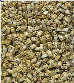 Half Tila Bead 4512 - Yellow Picasso