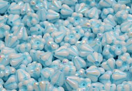 Bell flower beads 4x6mm Blue