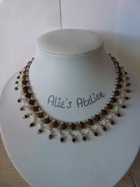 Collier  Silfana - Brons/Beige