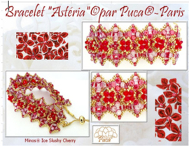 Pakket "Asteria" ®ParPuca®Beads KLeur: Burgundy Roze