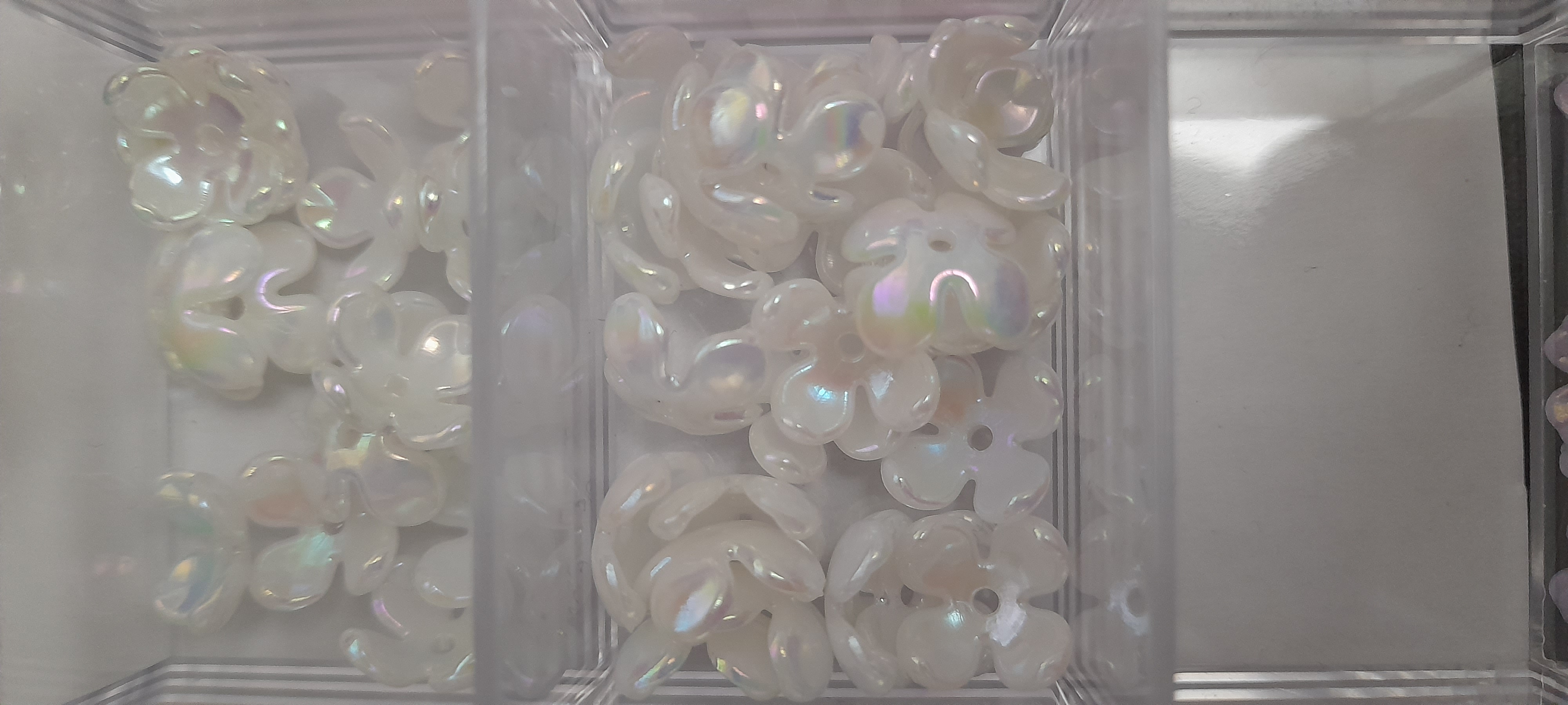 Acryl bloemetjes -wit