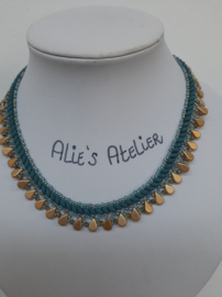 Collier Amanda  Turquoise en goud