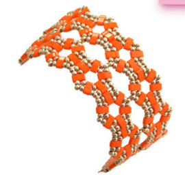 Armband Pakket ''Nikko''- Rouge Fonce/ Bordeaux/ Dore