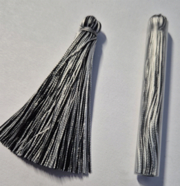Tassel zwart wit gemeleerd
