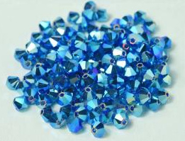 Preciosa Bicone 4mm Capri Blue AB 2x -6031