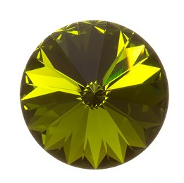 Rivoli 12mm- Olivine Foiled