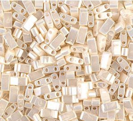 Half Tila Bead 0592- Antique Ivory Pearl Ceylon