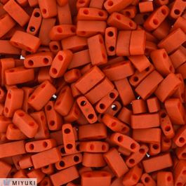 Half Tila Bead 2315- Matted Opaque Terra Cotta