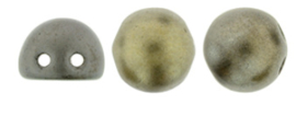2 Hole Cabochon Beads 7mm  Matte Metallic Leather-K0167