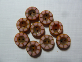 Table cut Button- Opaque Rose Swirl 49350