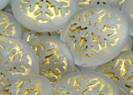 Snowflake Cabochon 21 mm -Transparant Gold