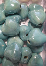 Keramieken Hart kraal- Turquoise