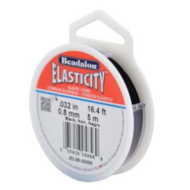 Elastiek 0,8mm - zwart 5mtr