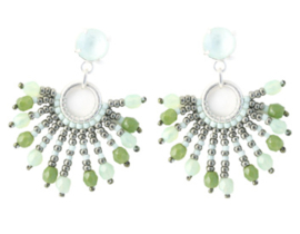 Kit Oorbellen "Inti"  Vert Pastel/Argent