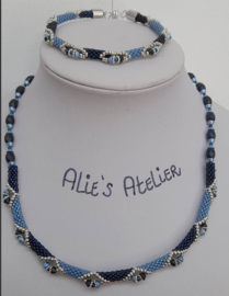 K"Alys Complete Armband en ketting Pakket, D Blauw/ L Blauw
