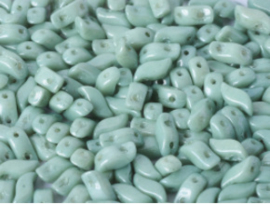 Storm Duo Bead- 14459 Chalk White Teal Luster