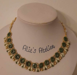 Pakket "Ewa Collier" Groen met goud kleur