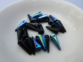 Spike Beads  5x13mm  Jet AB 4900-13271