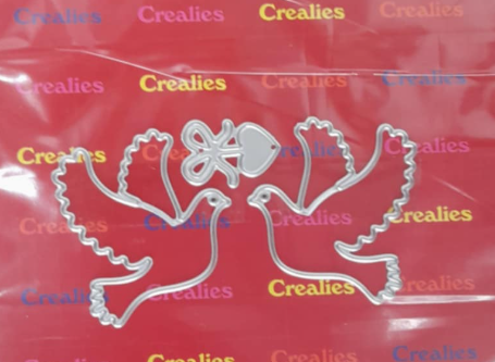 Crealies Mal- Doves with heart