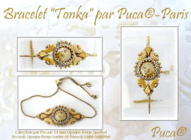 Bracelet '' Tonka'' ®ParPuca®  -Rood Metallic Mat en Brons