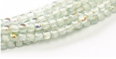 Glass pressed beads  2mm - 98538  Crystal Blue rainbow