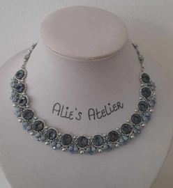 Pakket "Ewa Collier" Blauw met zilver kleur