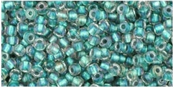 11-264  Inside Color Rainbow Crystal Lined Teal