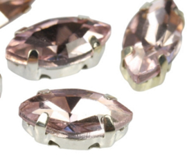 Crystal Navettes 5x10mm [ in setting] Light Rose -38