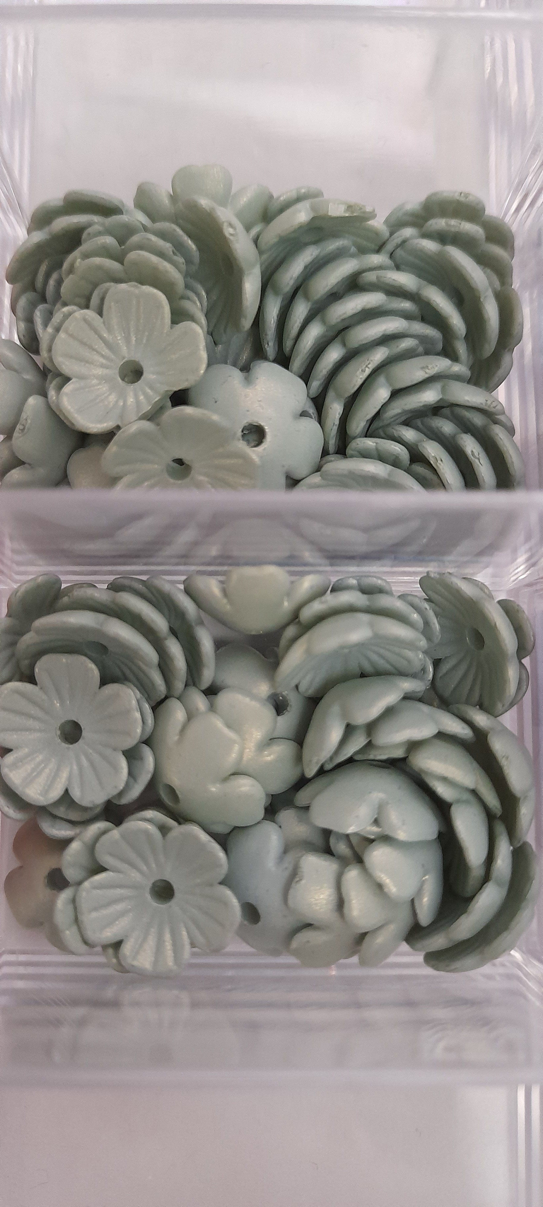 Acryl bloemetjes - Green