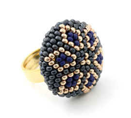 Ring Zénith- Hematite- Blue- Or