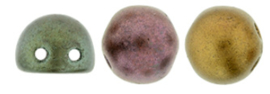 2 Hole Cabochon Beads- K0164 Matte Metallic Bronze/Iris