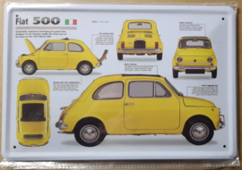 Metaalplaat Fiat 500