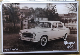 Metaalplaat Peugeot 403 1955-1966