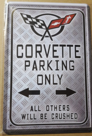 Metaalplaat Chevrolet Corvette Parking Only