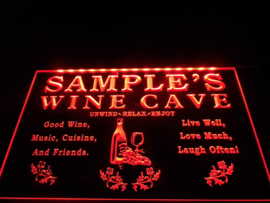 3D ledverlichting "Wine Cave" te personaliseren met je eigen naam