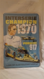 Metaalplaat Porsche 917 Interserie Champion 1970