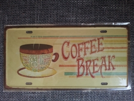 Metaalplaat "autoplaat" Coffee Break