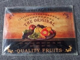 Metaalplaat Vintage fruits Kalender