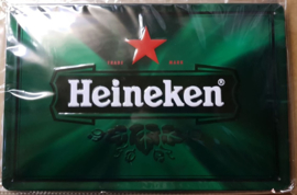 Metaalplaat Heineken 20x30cm in reliëf