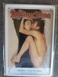 Metaalplaat John Lennon en Yoko Ono