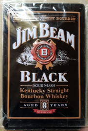 Metaalplaat Whiskey Jim Beam Black