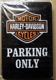 Metaalplaat Harley Davidson Parking Only