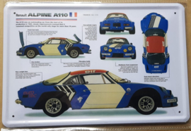 Metaalplaat Renault Alpine A110