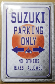 Metaalplaat Suzuki Parking Only