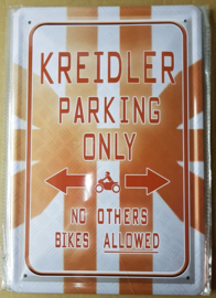 Metaalplaat Kreidler parking only