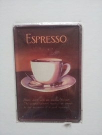 Metaalplaat koffie Espresso