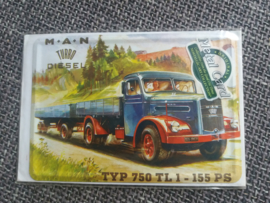 Metalen postkaart M.A.N