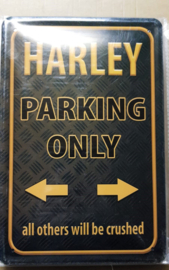 Metaalplaat Harley Davidson Parking Only